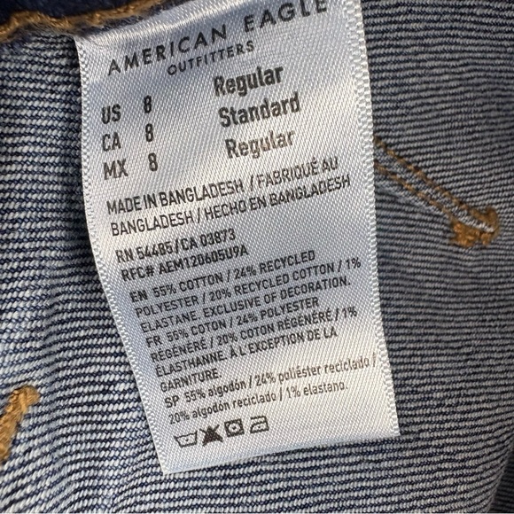 American Eagle Stovepipe Relaxed Fit Dark Blue Jeans Sz8/31  Classic Casual Cozy - Picture 9 of 15
